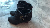 Stiefeletten mit mittelhohem Absatz aus weichem Leder